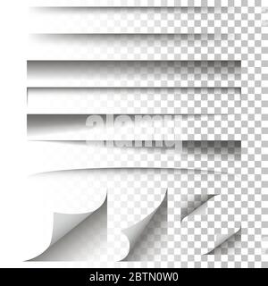 Papier Schatteneffekt auf einem isolierten Hintergrund-Vektor Stock Vektor