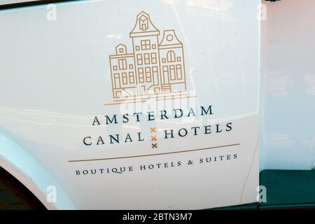 Werbung Motor Von Den Amsterdam Canal Hotels In Amsterdam Die Niederlande 22 Mai 2020 Stockfoto