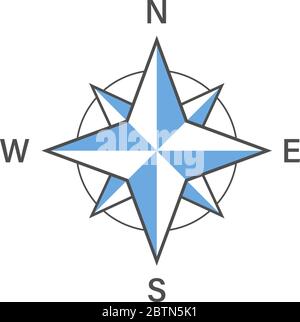 Kompass zeichen Symbol auf einem weißen Hintergrund. Kompass Symbol in flacher Ausführung. Vector Illustration Stock Vektor