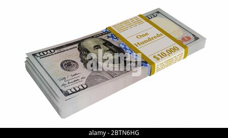 Stapel von amerikanischen Dollar 3D-Illustration Stockfoto