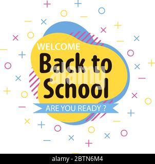 Zurück zur Schule. Mit bunten Bannern. Zurück zu Schule kreativen Hintergrund. Vector Illustration Stock Vektor