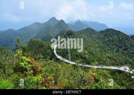 Langkawi Berge und Skybridge Stockfoto
