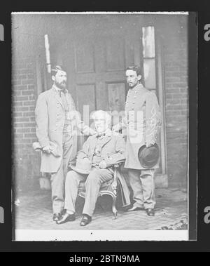 Robert E Lee und die Mitarbeiter GWC Lee und Walter H Taylor. Stockfoto