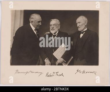 Warren G Harding Robert Todd Lincoln und Joseph Gurney Cannon. Stockfoto