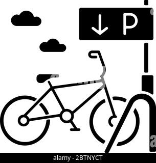 Fahrrad Parkplatz Rack schwarz Glyph Symbol Stock Vektor