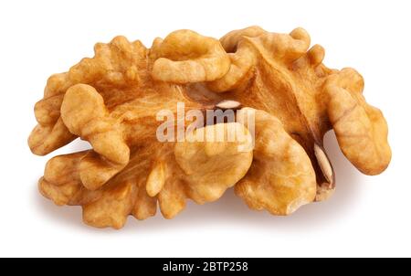 Walnüsse Pfad isoliert auf weiß Stockfoto