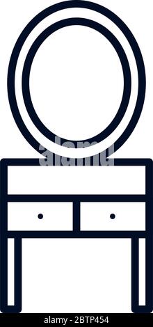 Eitelkeit Spiegel Möbel isoliert Symbol Vektor Illustration Design Stock Vektor