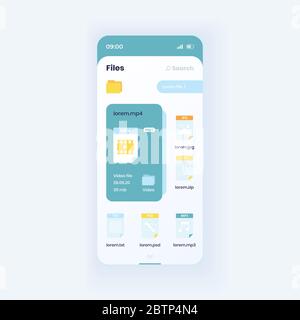 Dateimanager Smartphone Schnittstelle Vektor-Vorlage Stock Vektor