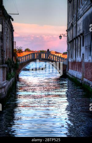 Leerer Venedig-Kanal Stockfoto