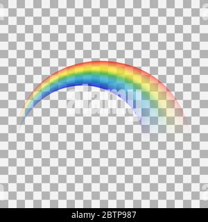 Regenbogen-Symbol auf transparentem Hintergrund isoliert. Perspektivische diagonale Ansicht. Realistisches 3d. Modell. Stock - Vektorgrafik. Stock Vektor
