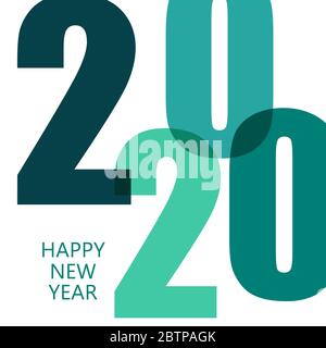 Frohes Neues Jahr 2020 Design-Vorlage. Modernes Design für Kalender, Einladungen, Grußkarten, Weihnachtsflyer oder Drucke. Stockfoto