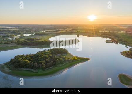 Frankreich, Indre, Berry, Brenne Regional Natural Park, Linge, Gabriau Teich (Luftaufnahme) // Frankreich, Indre(36), Berry, Parc naturel régional de la Brenne, Stockfoto