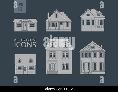 Haus Icon Kollektion. Vektorgrafik Stock Vektor