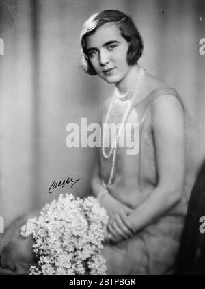 Die königliche Hochzeit . Ein neues Bild von Prinzessin Ingrid von Schweden, die eine Brautjungfer bei der Hochzeit von Prinz Olaf von Norwegen und Prinzessin Martha von Schweden sein wird. 19 März 1929 Stockfoto