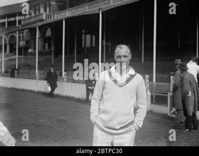 Berühmte Cricketspieler . Eric Stroud ( Surrey ) Mai 1930 Stockfoto