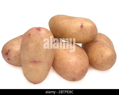 Haufen junger ungeschälter Kartoffeln, Draufsicht Stockfoto