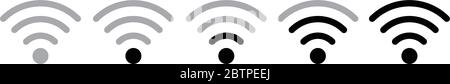 wi-Fi-Symbolsatz - schwarzes Vektorsymbol Stock Vektor