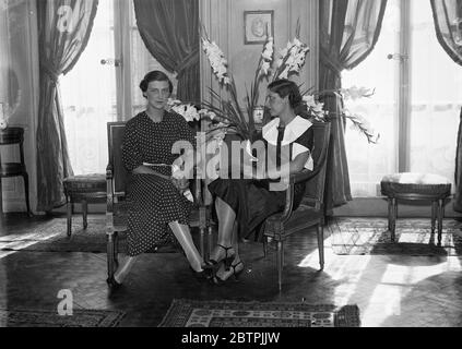 Prinzessin Marina und Begleiter 14 September 1934 Stockfoto