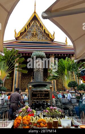 Das Königliche Pantheon im Grand Palace Komplex in Bangkok, Thailand. Stockfoto