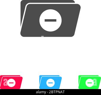 Ordnersymbol flach entfernen. Farbpiktogramm auf weißem Hintergrund. Vektor-Illustration Symbol und Bonus-Symbole Stock Vektor