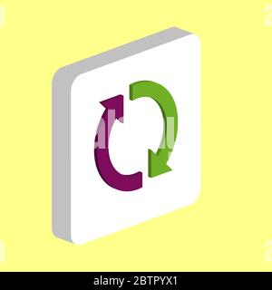 Drehpfeile einfaches Vektor-Symbol. Illustration Symbol Design Vorlage für Web mobile UI Element. Perfekte Farbe isometrisches Piktogramm auf 3d weißen Quadrat Stock Vektor
