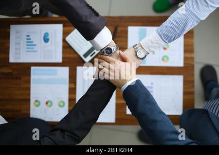 Erfolgreiche Besprechung im Kabinett Stockfoto