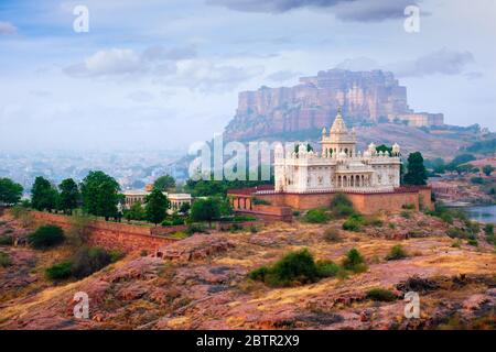 Jaswanth Thada Mausoleum, Jodhpur, Rajasthan, Indien Stockfoto