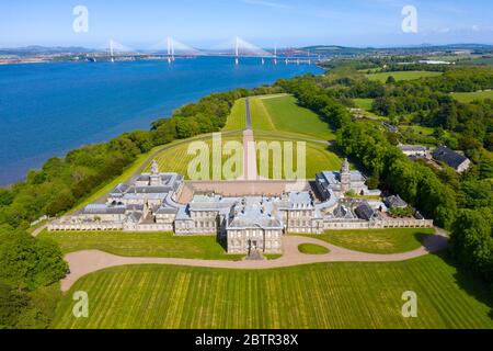 Luftaufnahme des Hopetoun House, South Queensferry, West Lothian, Schottland, Großbritannien Stockfoto