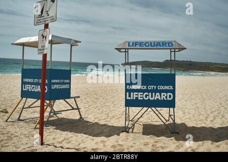 Rettungsschwimmer am Maroubra Strand in Sydney, Australien Stockfoto