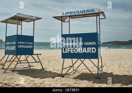 Rettungsschwimmer am Maroubra Strand in Sydney, Australien Stockfoto