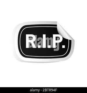 Aufkleber RIP schwarz Vektor Illustration Stock Vektor