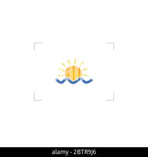 Sonne mit Wasser Farbe Vektor Illustration Stock Vektor