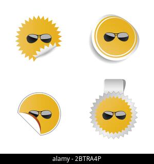 Sonnenbrille Aufkleber Farbe Vektor Stock Vektor