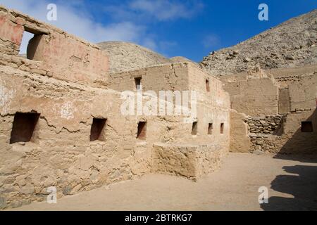 Tambo Colorado Inkaruinen in der Nähe der Stadt Pisco, Ica Region, Peru, Südamerika Stockfoto