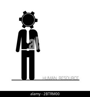 Symbol für menschliche Ressourcen Vektor Silhouette Stock Vektor