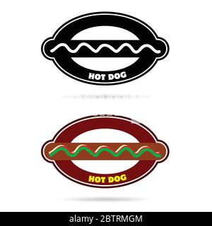 Hot Dog set Lebensmittel Vektor Silhouette Stock Vektor