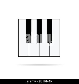 Pianotasten Symbol schwarzer Vektor Stock Vektor