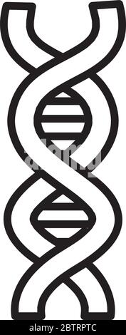 DNA-Kette-Symbol auf weißem Hintergrund, Linienstil, Vektorgrafik Stock Vektor