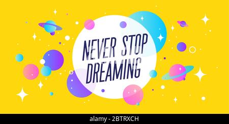 Traum Groß. Motivationsbanner, Sprechblase Stock Vektor