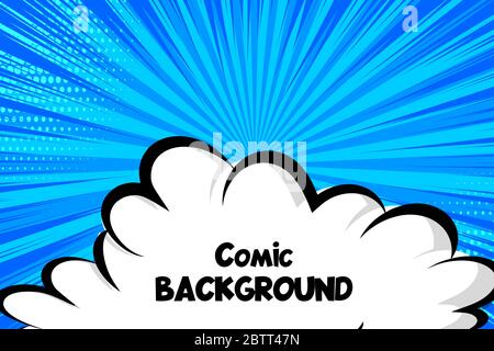 Comic-Comic Cartoon Wolke Rede Blase für Text Stock Vektor