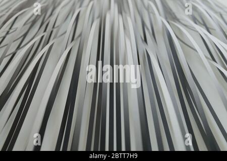 3D-Rendering von schwarzen und weißen Streifen abstrakten Hintergrund, Papierstruktur Stockfoto