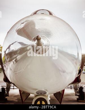 Nahaufnahme eines Militärflugzeugs im Museum Stockfoto