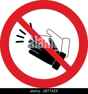 Kein Applaus-Vektor. Kein Applaus Flaschenschild. Der rote Kreis, der das Verbot Stock Vektor