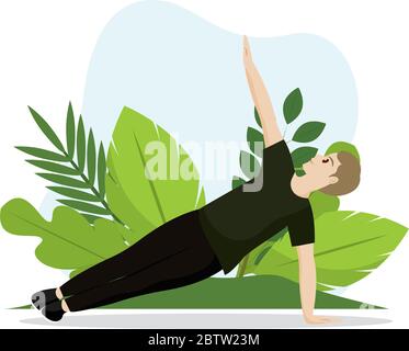 Mann, die Bewegung in der Natur Stock Vektor