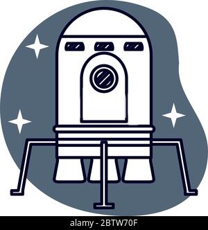 Symbol für isolierten Weltraumroboter-Explorator Stock Vektor
