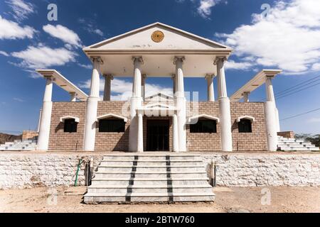 Denkmal von Alexander dem Großen, Schlacht von den Hydaspes, Jalalpur, Jhelum Fluss, Jhelum Bezirk, Punjab Provinz, Pakistan, Südasien, Asien Stockfoto