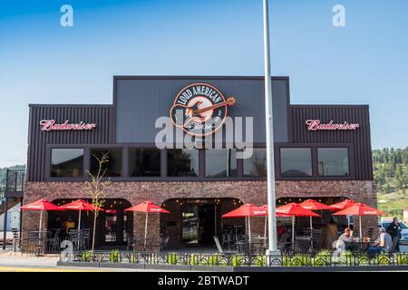 Sturgis, SD, USA - 29. Mai 2019: The Loud American Bar Stockfoto