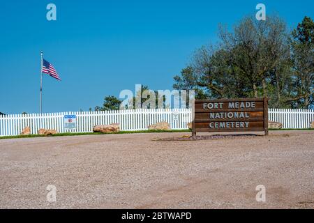 Sturgis, SD, USA - 29. Mai 2019: Der Fort Meade Friedhof Stockfoto