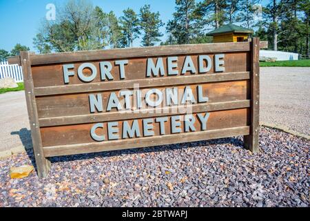 Sturgis, SD, USA - 29. Mai 2019: Der Fort Meade Friedhof Stockfoto