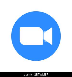 Symbol für Videoanruf, Schaltfläche für Online-Chat Stock Vektor